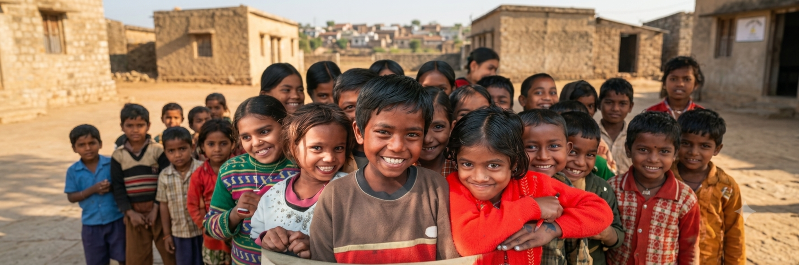 Children smiling together as part of educational support initiatives